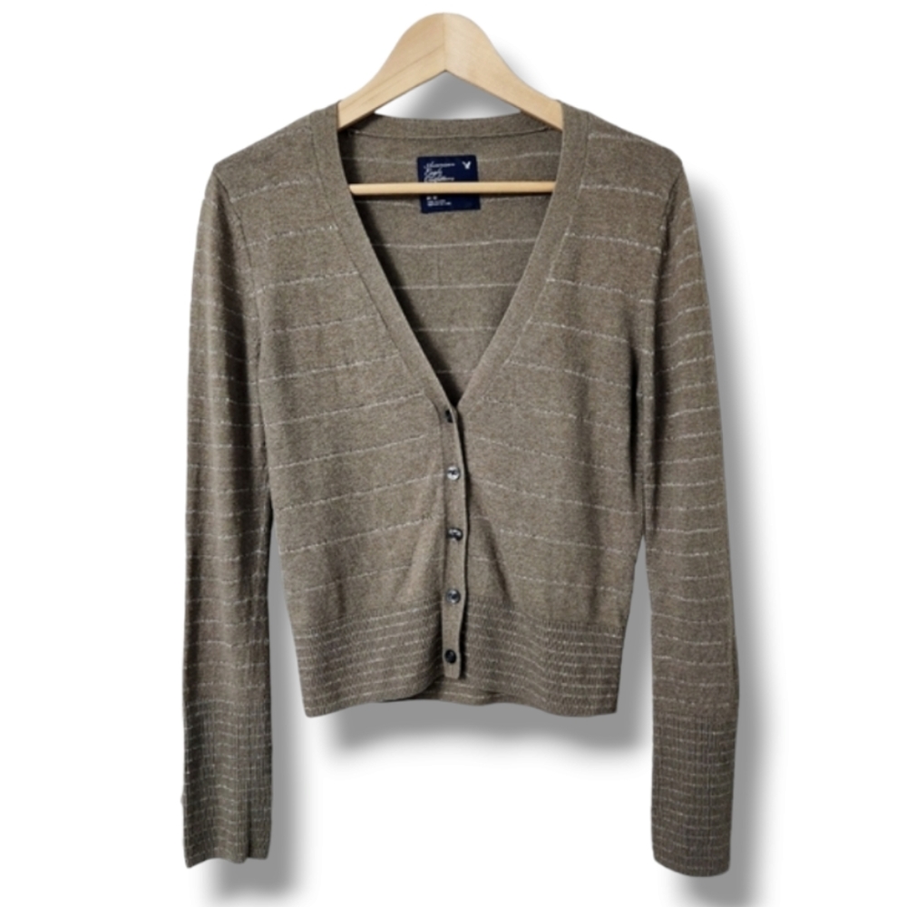 America Eagle Vintage Button Front Long Sleeve Striped Cardigan | Medium